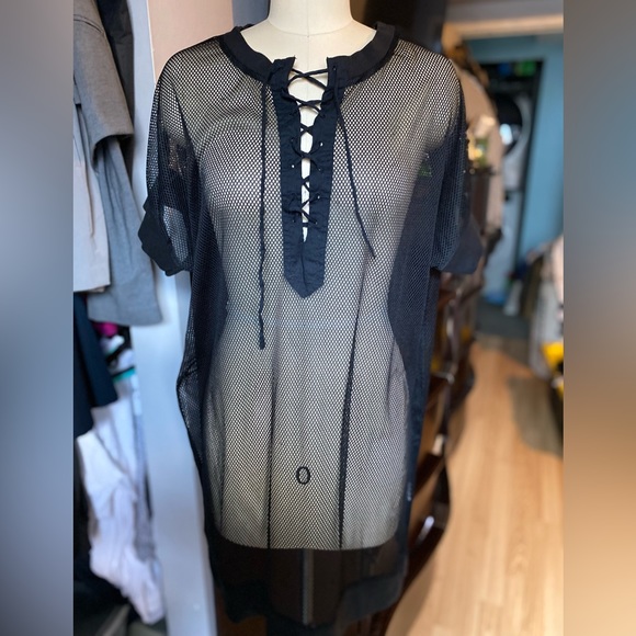 Jersey-style shift dress in Mesh - Picture 2 of 2